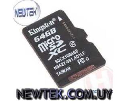 Memoria MicroSD Con Adaptador SD Kingston 64GB Clase 10 SDCS/64GB